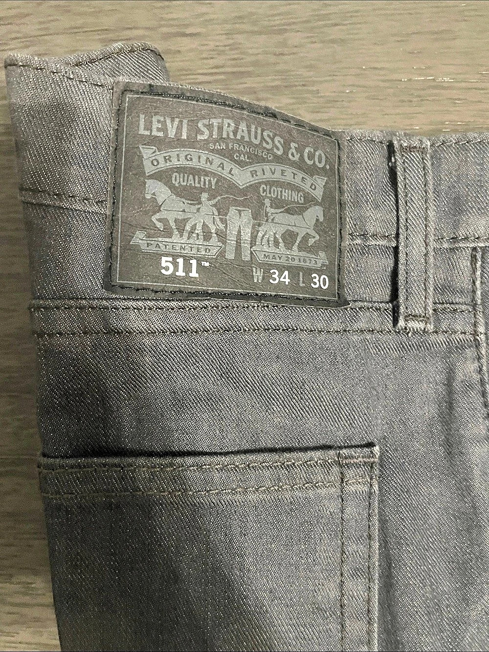 Levi's 511 Straight Leg Jeans Gray Waist 34 - Picture 6 of 7